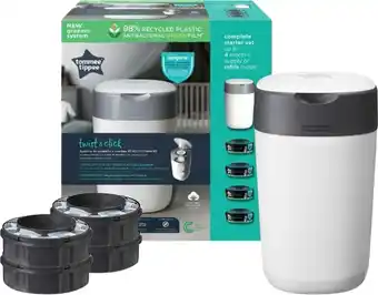 BIG W Tommee Tippee Twist & Click Nappy Bin Starter Set with 4 Refills offer