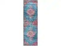 LivingStyles Radiance No.433 Bohemian Runner Rug, 300x80cm, Marine / Fuchsia offer