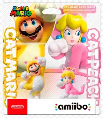 BIG W Nintendo Switch Super Mario 3D World amiibo - Cat Mario & Cat Peach Double Pack offer