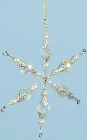 20% off Solid Oak Beaded Snowflake Ornament