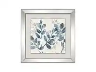 LivingStyles Blue Leaf Mirror Framed Wall Art Print, Right, 49cm offer