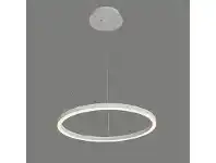 LivingStyles Kiran LED Ring Circle Pendant Light, 45cm, White offer