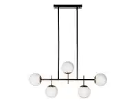 LivingStyles Maddox Iron & Glass Pendant Light, Long offer