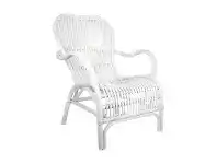 LivingStyles Seville Rattan Lounge Armchair, White offer