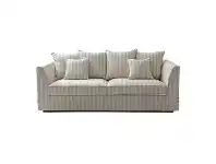 LivingStyles Vionia Striped Fabric Sofa, 3 Seater, Beige / Cream offer