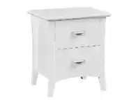 LivingStyles Milson Poplar Timber Bedside Table, White offer