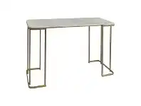 LivingStyles Darnell Marble Topped Iron Console Table, 126cm offer