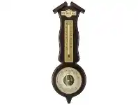 LivingStyles Cobb & Co. Roof Style Barometer & Thermometer, Satin Mahogany offer