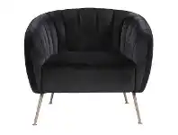 LivingStyles Cecil Velvet Fabric Tub Chair, Black offer