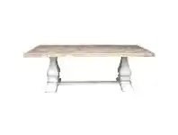 LivingStyles Normandy Teak & Mindi Wood Trestle Dining Table, 220cm offer