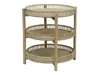 LivingStyles Celia Rattan 3 Tier Round Side Table offer