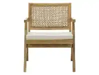 LivingStyles Mira Teak & Rattan Lounge Armchair, Natural offer