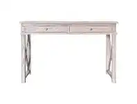LivingStyles Phyllis Oak Timber 2 Drawer Console Table, 130cm, Weathered Oak offer
