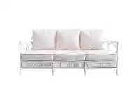 LivingStyles Zoie Bamboo Rattan Sofa, 3 Seater, White offer