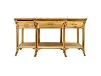 LivingStyles Stamford Bamboo Rattan Console Table, 150cm, Toffee offer