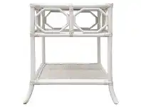 LivingStyles Douglas Bamboo Rattan Side Table, White offer