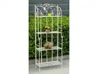 LivingStyles Frances Metal 4 Tier Display Shelf, Antique White offer