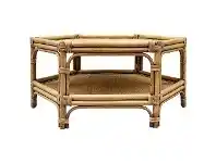 LivingStyles Florence Bamboo Rattan Round Coffee Table, 100cm, Toffee offer