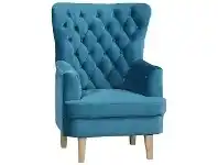 LivingStyles Ainslie Velvet Fabric Lounge Armchair, Turquoise offer