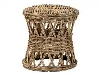 LivingStyles Nassau Rattan Round Side Table, Kubu Grey offer