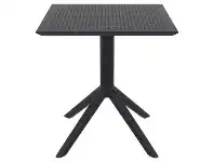 LivingStyles Siesta Sky Commercial Grade Indoor / Outdoor Square Dining Table, 70cm, Black offer