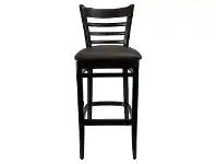 LivingStyles Durafurn Florence Commercial Grade European Beech Bar Stool, European Made, Vinyl Seat, Chocolate offer