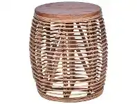 LivingStyles Wendell Rattan Round Stool / Side Table, Tobacco offer