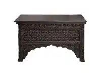 LivingStyles Knox Wooden Oriental Console Table, 126cm, Black offer