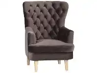 LivingStyles Ainslie Velvet Fabric Lounge Armchair, Slate offer