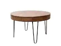 LivingStyles Almada Acacia Timber Storage Top Round Coffee Table, 83cm offer