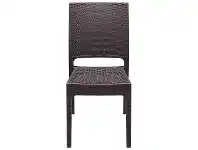 LivingStyles Siesta Florida Commercial Grade Resin Wicker Indoor / Outdoor Dining Chair, Chocolate offer