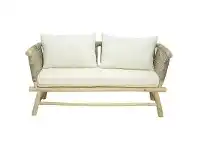 LivingStyles Herbie Teak Timber & Rattan Sofa, 2 Seater offer
