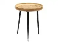 LivingStyles Ashford Mango Wood Tray Top Round Side Table offer
