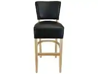 LivingStyles Durafurn Memphis Commercial Grade Faux Leather Club Bar Stool, Black / Natural offer