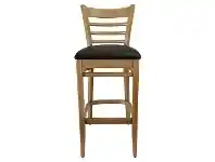 LivingStyles Durafurn Florence Commercial Grade European Beech Bar Stool, European Made, Vinyl Seat, Natural / Black offer