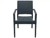 LivingStyles Siesta Ibiza Commercial Grade Resin Wicker Indoor / Outdoor Dining Armchair, Anthracite offer