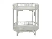 LivingStyles Crawford Bamboo Rattan Bar Caddy, White offer