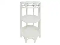 Thomas Bamboo Rattan Round Side Table, White Wash