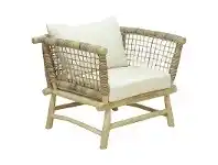 LivingStyles Herbie Teak Timber & Rattan Armchair offer
