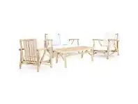 LivingStyles Thiago 4 Piece Teak Timber Indoor / Outdoor Lounge Set offer