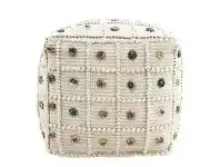 LivingStyles Blair Fabric Square Pouf offer