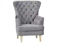 LivingStyles Ainslie Velvet Fabric Lounge Armchair, Grey offer