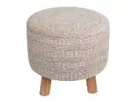 LivingStyles Kenton Chenille Ottoman Stool, Sandstone offer