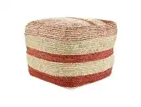 LivingStyles Perry Cotton & Jute Square Pouf offer
