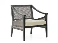 LivingStyles Chayton Mahogany Timber Armchair, Black offer