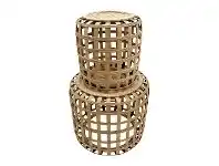 LivingStyles Cayman 2 Piece Bamboo Round Side Table Set, Natural offer