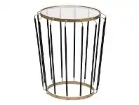 LivingStyles Lloyd Glass Topped Iron Side Table offer