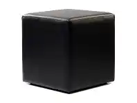 LivingStyles Durafurn Commercial Grade Vinyl Cube Ottoman, European Made, Black offer