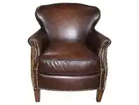 LivingStyles Xavier Leather & Cowhide Lounge Armchair, Fontana Brown / Exotic Brown offer