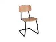 LivingStyles Courtnay Commercial Grade Steel Chair, Natural Oak / Black offer